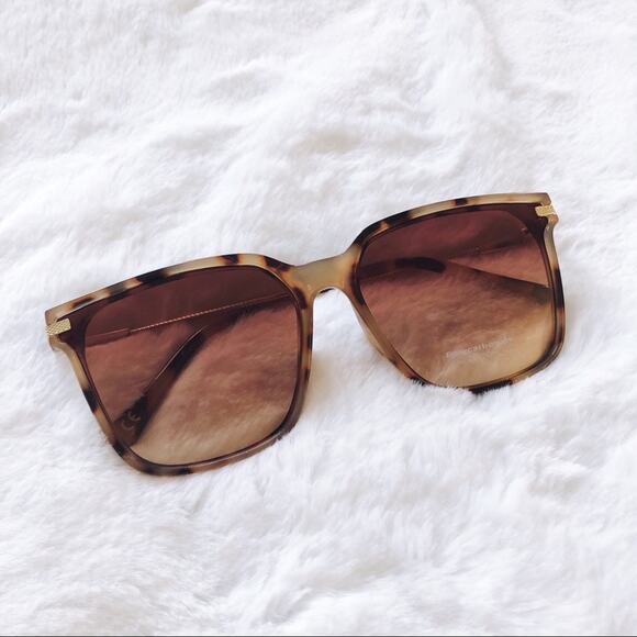 Naomi Tortoise Brown Square Sleek Sunglasses - Picture 2 of 7